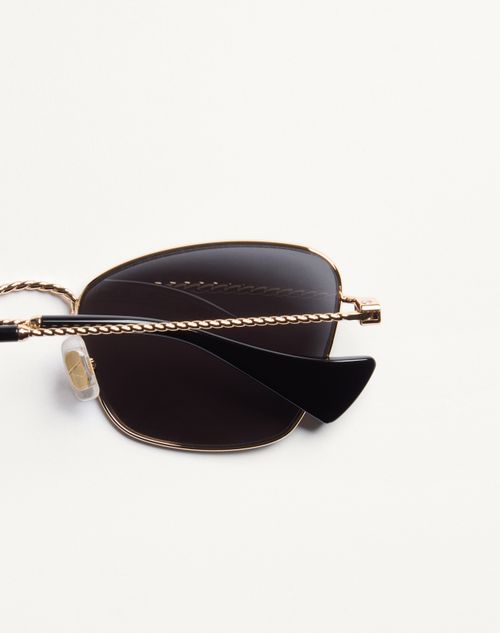Valentino - Metal Cat-eye Eyewear - Gold/grey - Unisex - Eyewear