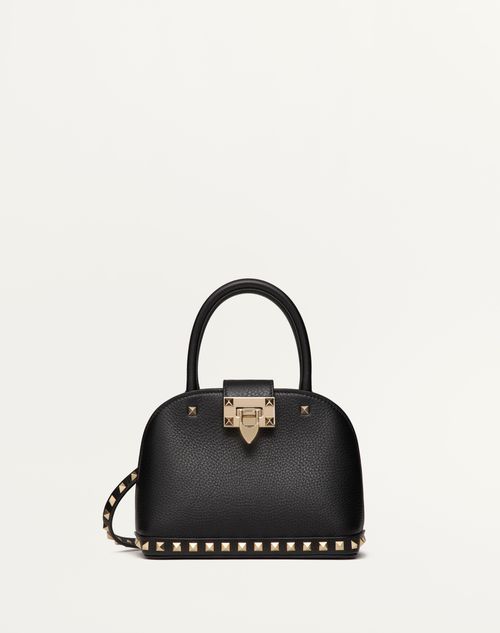 Valentino Garavani - Valentino Garavani Rockstud Small Handbag In Grainy Calfskin - Black - Woman - Rockstud - Bags