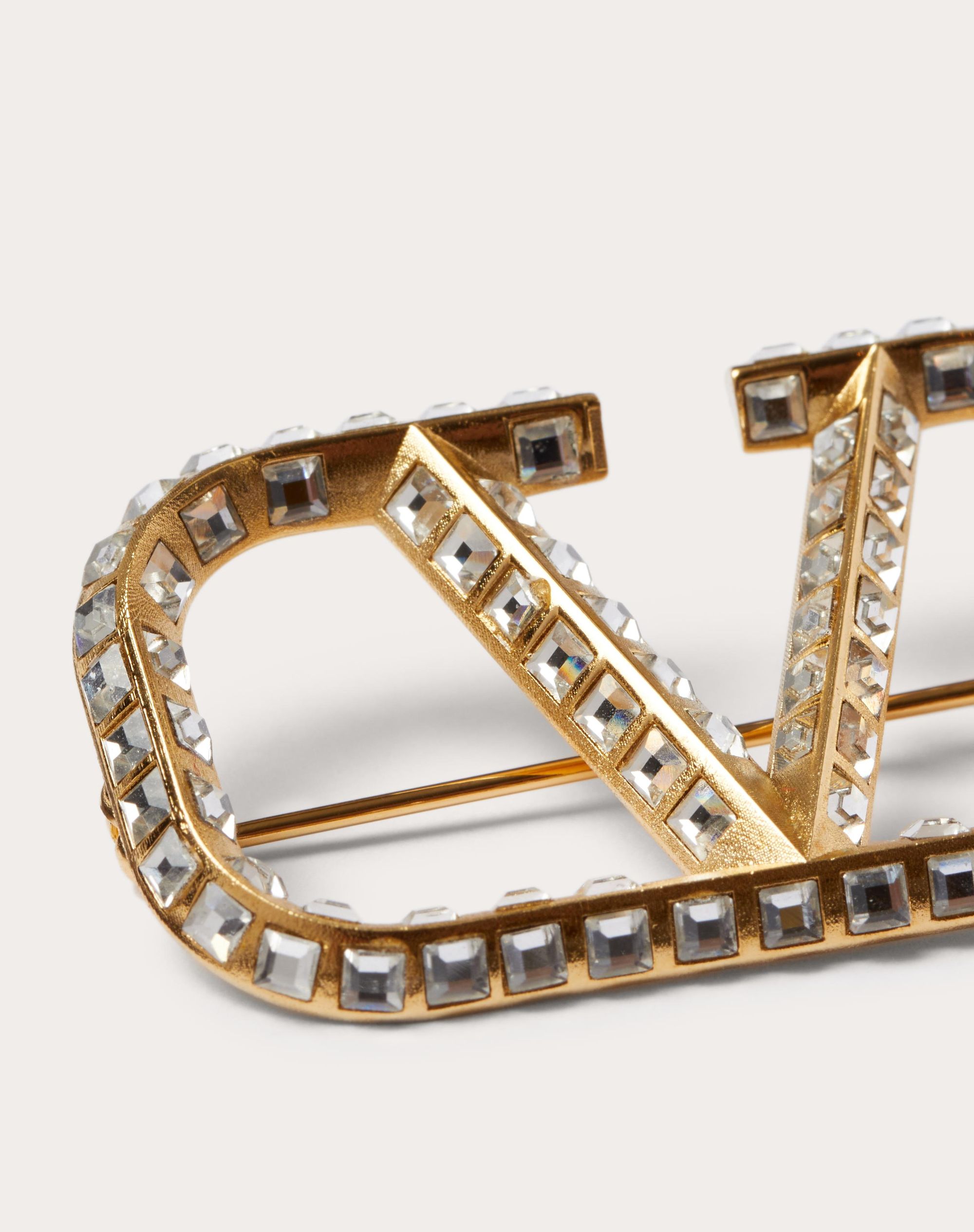 Vlogo Signature Metal Brooch With Swarovski® Crystals for Vlogo Signature Metal Brooch With Swarovski® Crystals for