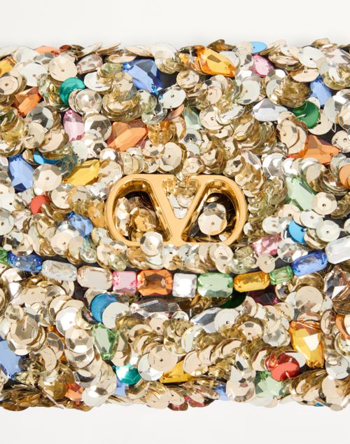 Valentino Garavani - Valentino Garavani Devain Embroidered Small Shoulder Bag - Multicolor - Woman - Shoulder Bags