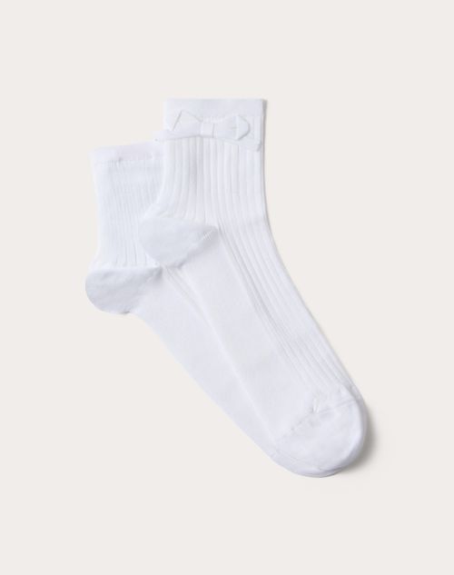 Valentino - Socks With Bow Detail - White - Woman - Soft Accessories