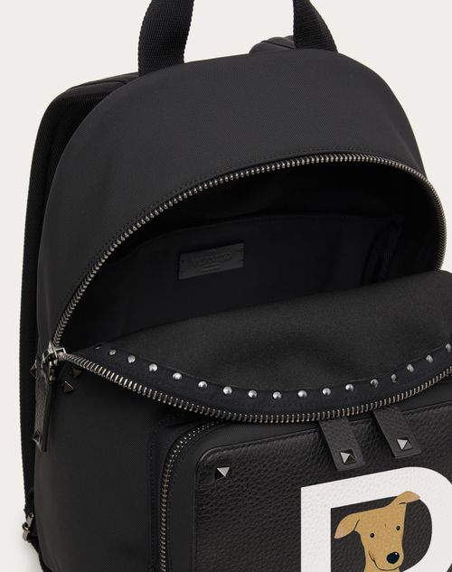 Valentino Garavani Rockstud Pet Customizable Backpack for Man in Black/white