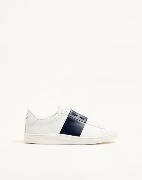 Valentino Garavani - Zapatilla Open Royco De Cuero Napa De Becerro - Blanco/azul - Hombre - Zapatillas