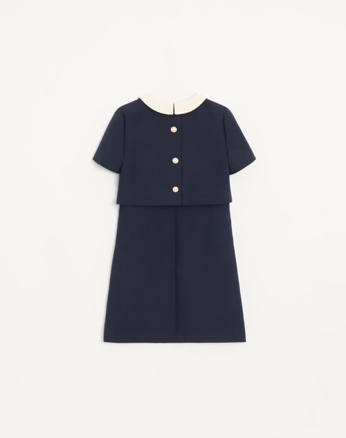 Valentino - Crepe Couture Short Dress - Navy/ivory - Woman - Dresses