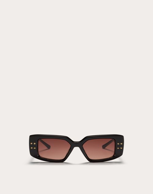 Valentino - V - Marco Rectangular De Acetato - Negro/rosa Degradado - Mujer - Gafas De Sol