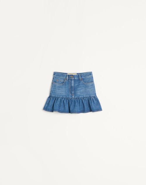 Valentino - Denim Mini Skirt - Blue - Woman - Denim