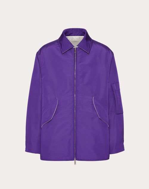 Valentino - Nylon Bomber Jacket - Purple - Man - Outerwear
