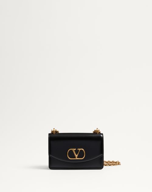 Valentino Garavani - Valentino Garavani Vain Small Shoulder Bag In Shiny Calfskin - Black - Woman - Mini Bags