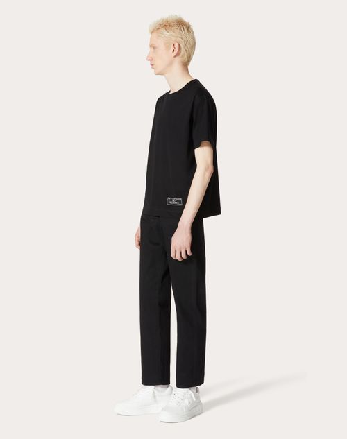 Valentino - Cotton T-shirt With Maison Valentino Tailoring Label - Black - Man - Ready To Wear