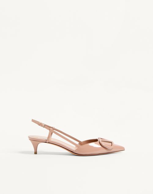 Valentino Garavani - Vlogo Signature Patent Leather Slingback Pump 40mm / 1.6 In. - Rose Cannelle - Woman - Pumps