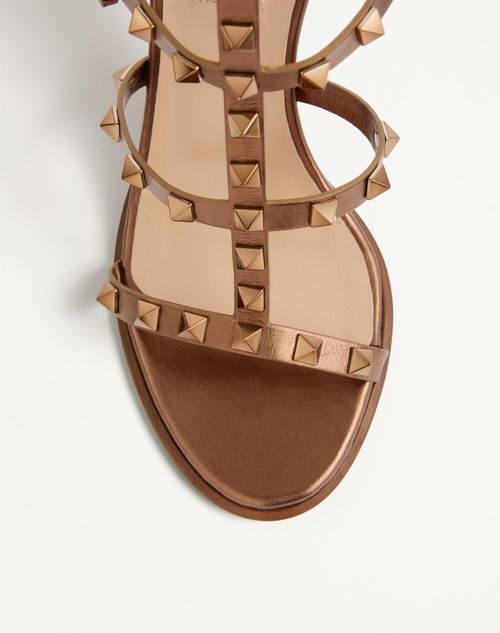 Rockstud Metallic Calfskin Leather Ankle Strap Sandal 90 Mm Rockstud Metallic Calfskin Leather Ankle Strap Sandal 90 Mm