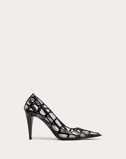 Valentino Garavani - Toile Iconographe Pump In Polymer And Patent Material 90mm - Black/transparent - Woman - High Heel Pumps