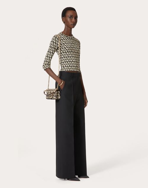 Valentino - Toile Iconographe Wool Jumper - Beige/black - Woman - Knitwear