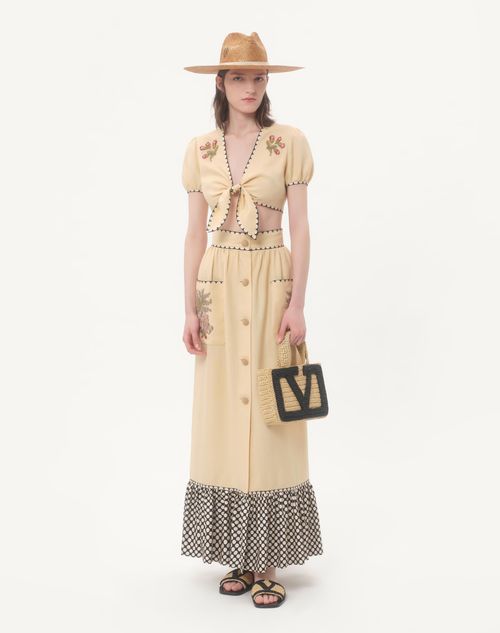 Valentino - Embroidered Top - Birch/multicolour - Woman - Shirts And Tops