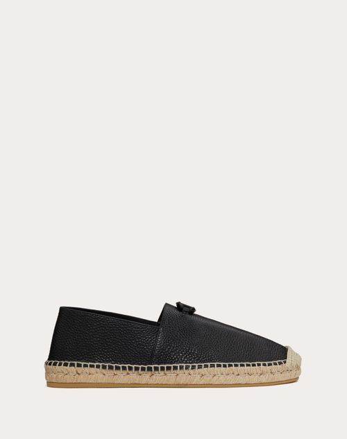 Valentino Garavani - The Bold Edition Calfskin Espadrilles - Black - Man - Sandals