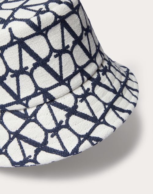 Valentino Garavani - Toile Iconographe Bucket Hat In Cotton Jacquard - Blue/white - Woman - Soft Accessories - Accessories