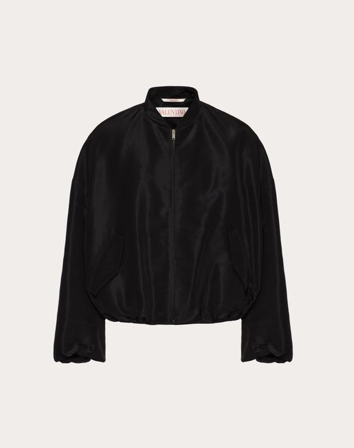Valentino - Silk Faille Bomber Jacket - Black - Man - Man Ready To Wear Sale