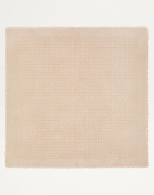 Valentino Garavani - Toile Iconographe Wool And Cashmere Shawl - Poudre/silver - Woman - Soft Accessories