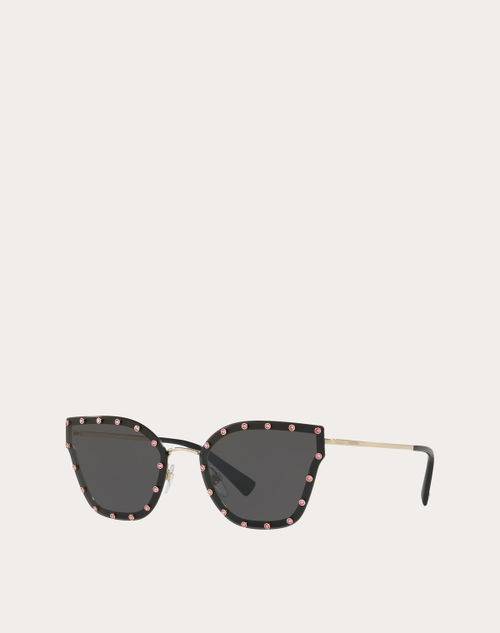Valentino - Crystal Studded Cat-eye Metal Sunglasses - Grey - Woman - Woman Bags & Accessories Sale