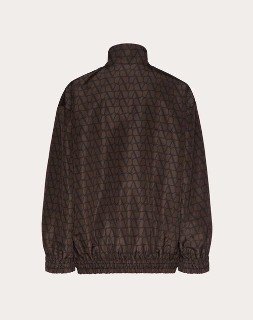 Valentino - Silk Faille Jacket With All-over Toile Iconographe Print - Ebony/black - Man - Man