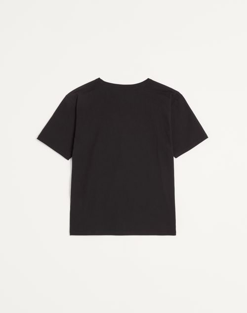 Valentino - チェリフィックプリント コットン Tシャツ - ブラック/バター - メンズ - Tシャツ/スウェット