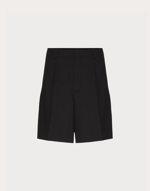 Valentino - Bermudas Aus Wolle - Schwarz - Mann - Hosen & Shorts