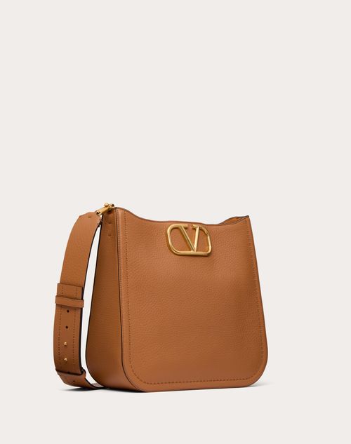 Valentino Garavani - Valentino Garavani Alltime Hobo Bag In Grainy Calfskin - Almond - Woman - Shoulder Bags