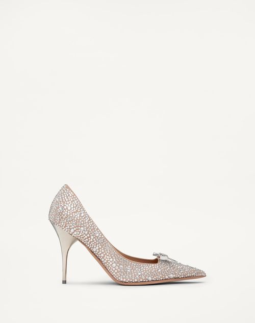 Valentino Garavani - Romance Bow Pump With Crystals 100mm - Crystal - Woman - Woman Shoes Sale