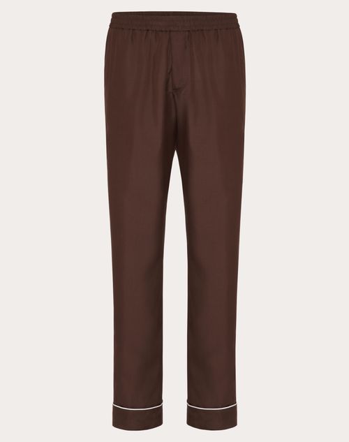 Valentino - Pantalone Pigiama In Seta - Marrone - Uomo - Pantaloni E Shorts