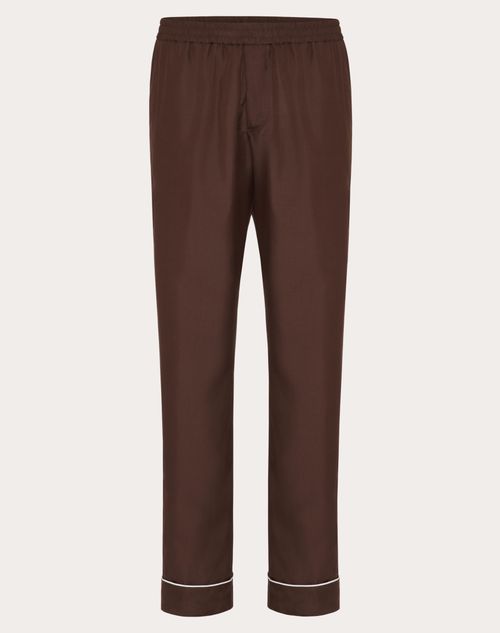 Valentino - Silk Pajama Pants - Brown - Man - Trousers And Shorts