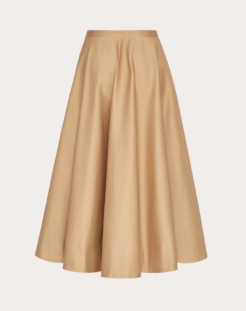 Valentino - Falda Midi De Algodón Elastizado - Beis - Mujer - Tienda De Invierno