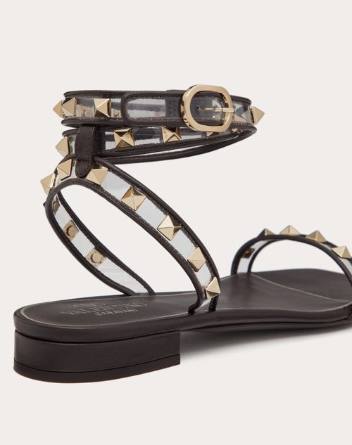 Rockstud Polymer Sandal 15mm for Woman in Pink/transparent | Valentino US