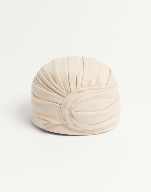 Valentino Garavani - Rigid Wool Turban - Latte/gold - Woman - Soft Accessories - Accessories