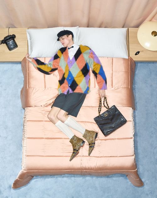 Valentino - Valentino Mohair Wool Cardigan With Rhombelle Pattern - Multicolor - Man - Knitwear