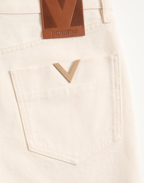 Valentino - Denim Shorts - Ivory - Woman - Denim