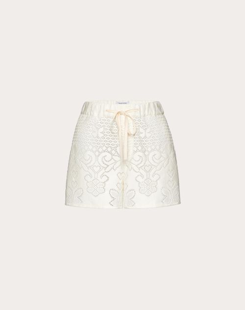 Valentino - Cotton Lace Shorts - Almond - Woman - Ready To Wear