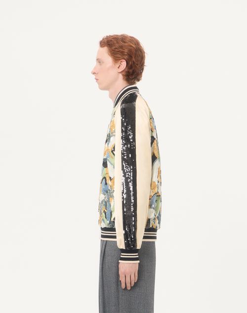 Valentino - Valentino Souvenir Silk Jacket With Embroidered Sequins - Multicolour - Man - Outerwear