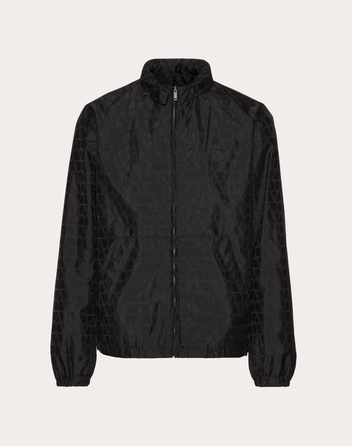 Valentino - Nylon Windbreaker With Toile Iconographe Pattern - Black - Man - Outerwear