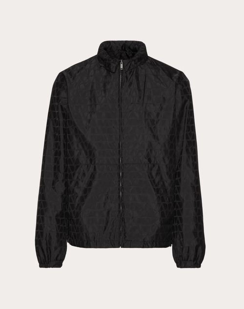 Valentino - Nylon Windbreaker With Toile Iconographe Pattern - Black - Man - Shelf - Mrtw - Pre Ss24 Toile