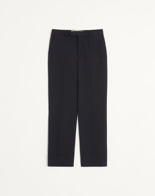 Valentino - Wool Gabardine Trousers - Navy - Man - Apparel