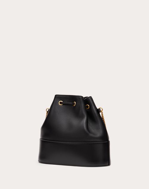 Mini Bucket Bag In Nappa With Vlogo Signature Chain for Woman in Black ...