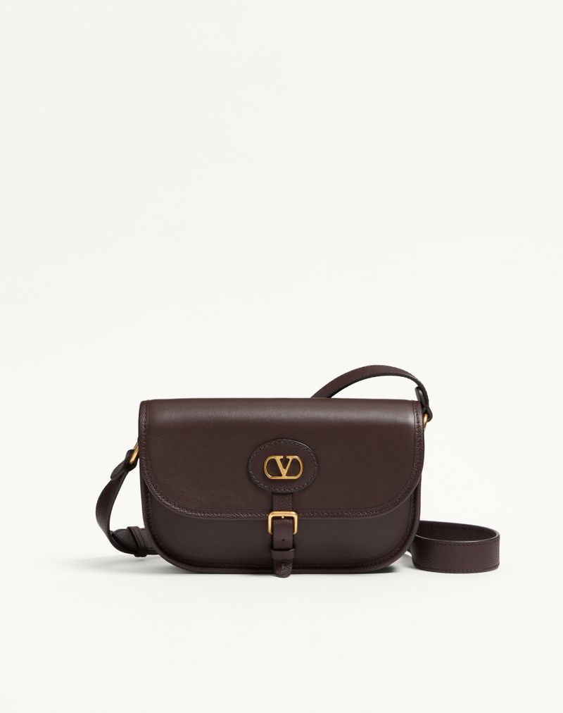 Petit Sac Porté Épaule Antibes Cuir Veau Brun Chêne — Valentino
