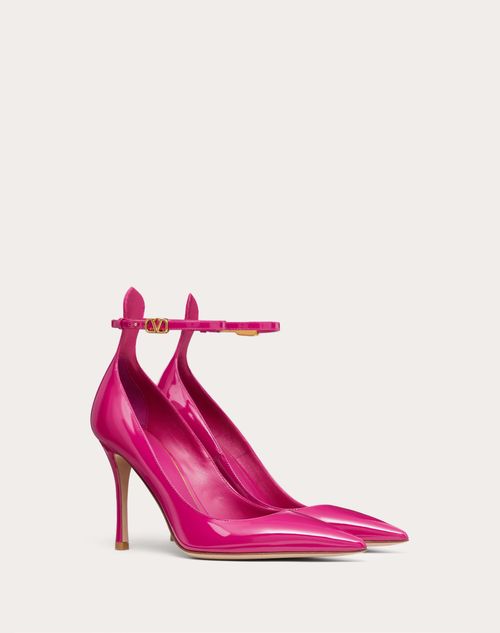 Valentino Garavani - Valentino Garavani Tan-go Patent Leather Pump 100mm - Rose Violet - Woman - High Heel Pumps