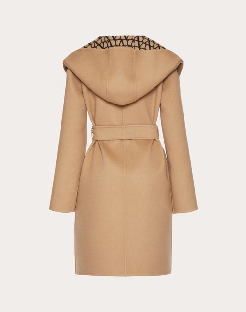 Valentino - Double Coat Toile Iconographe - Camel - Woman - All About Logo