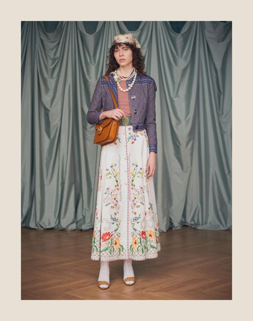 Valentino - Silk Sweater - Red/ecru - Woman - Knitwear