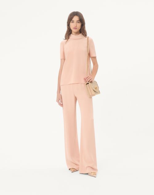 Valentino - Crepe De Chine Top - Salmon - Woman - Shirts And Tops