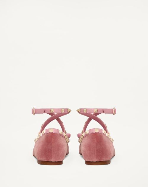 Rockstud Velvet Ballerina for Woman in Black | Valentino US Rockstud Velvet Ballerina for Woman in Black | Valentino US