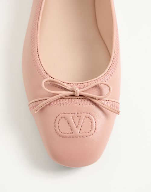 Valentino Garavani - Vlogo Signature Ballerina In Nappa 05mm - Phard - Woman - Ballerinas