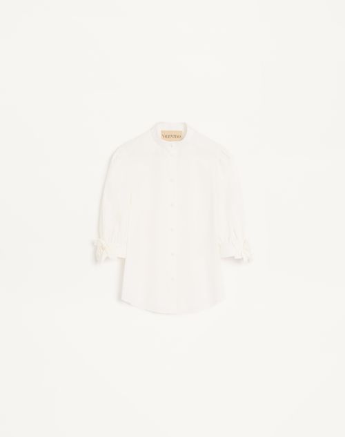 Valentino - Camicia Valentino In Popeline Ricamata - Latte - Donna - Camicie E Top