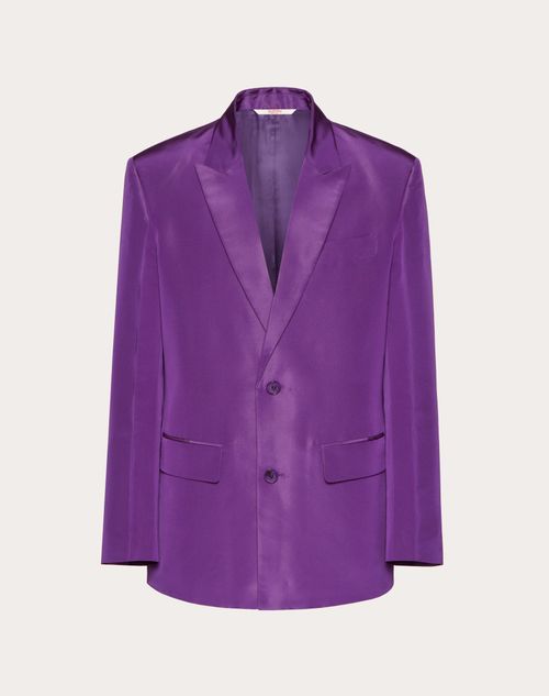 Valentino - Single-breasted Silk Faille Jacket - Purple - Man - Ready To Wear